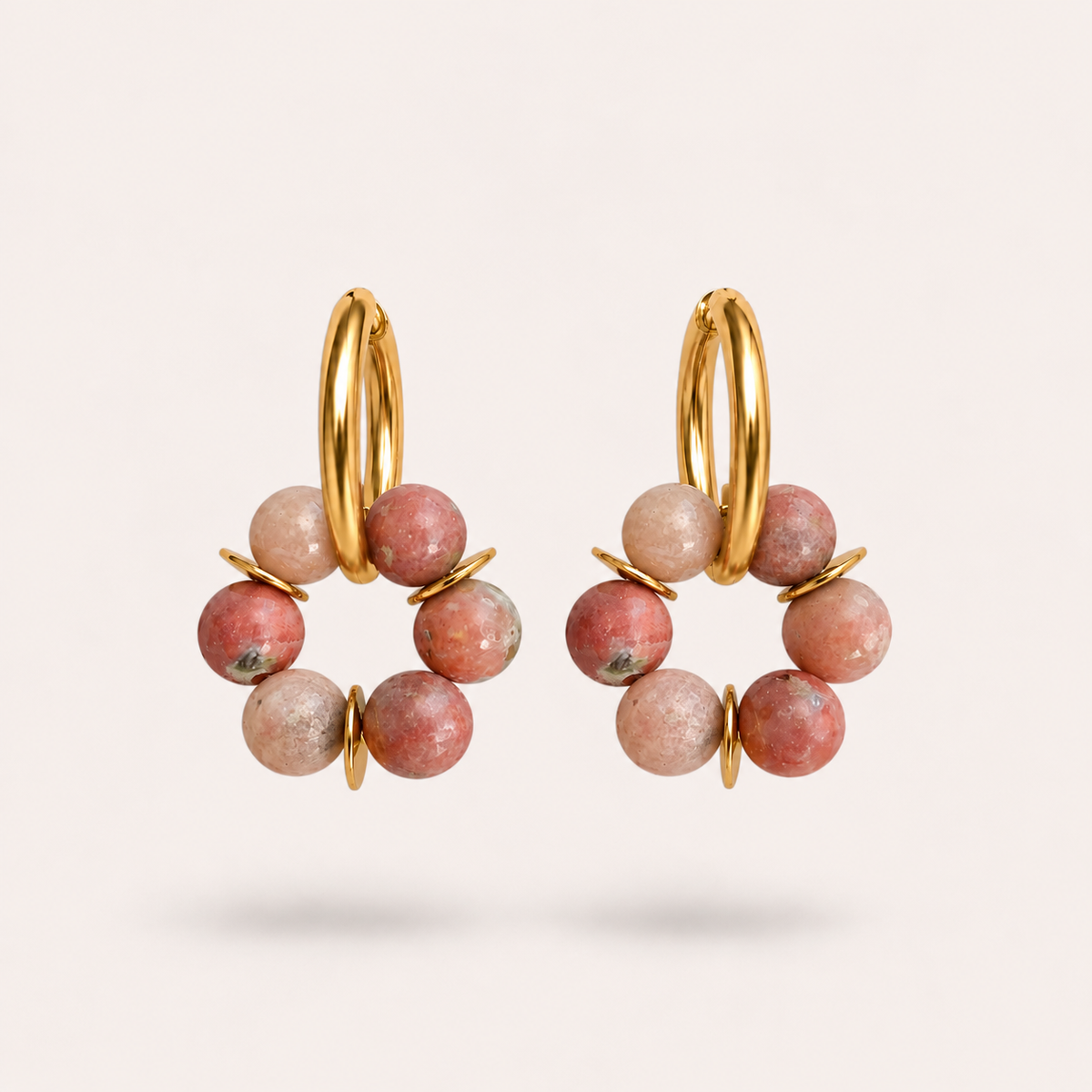 LES BOUCLES LISE - JASPE CERISIER