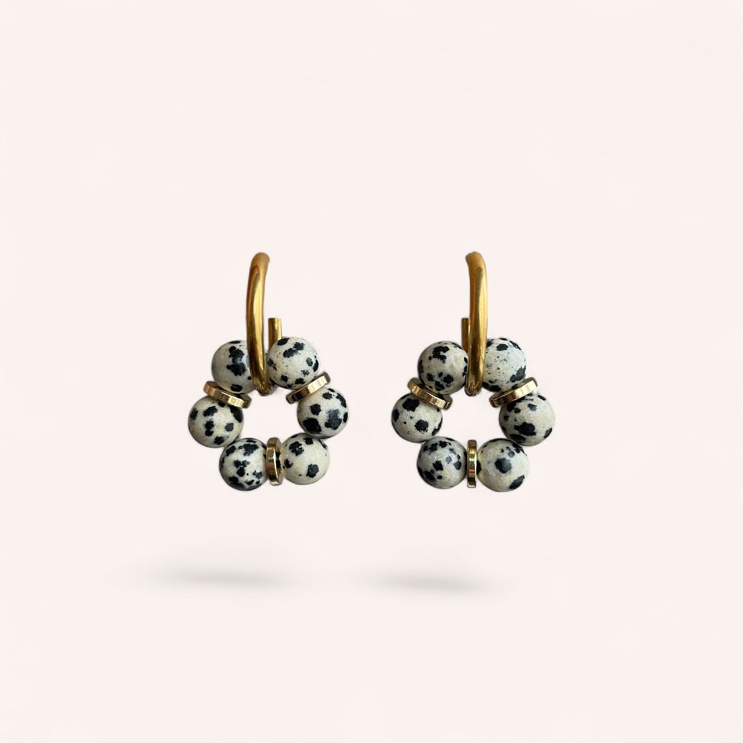 LES BOUCLES LISE - JASPE DALMATIEN