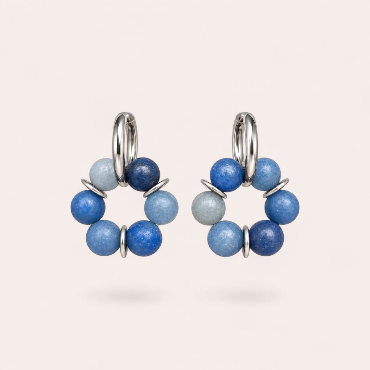 LES BOUCLES LISE - AVENTURINE BLEUE