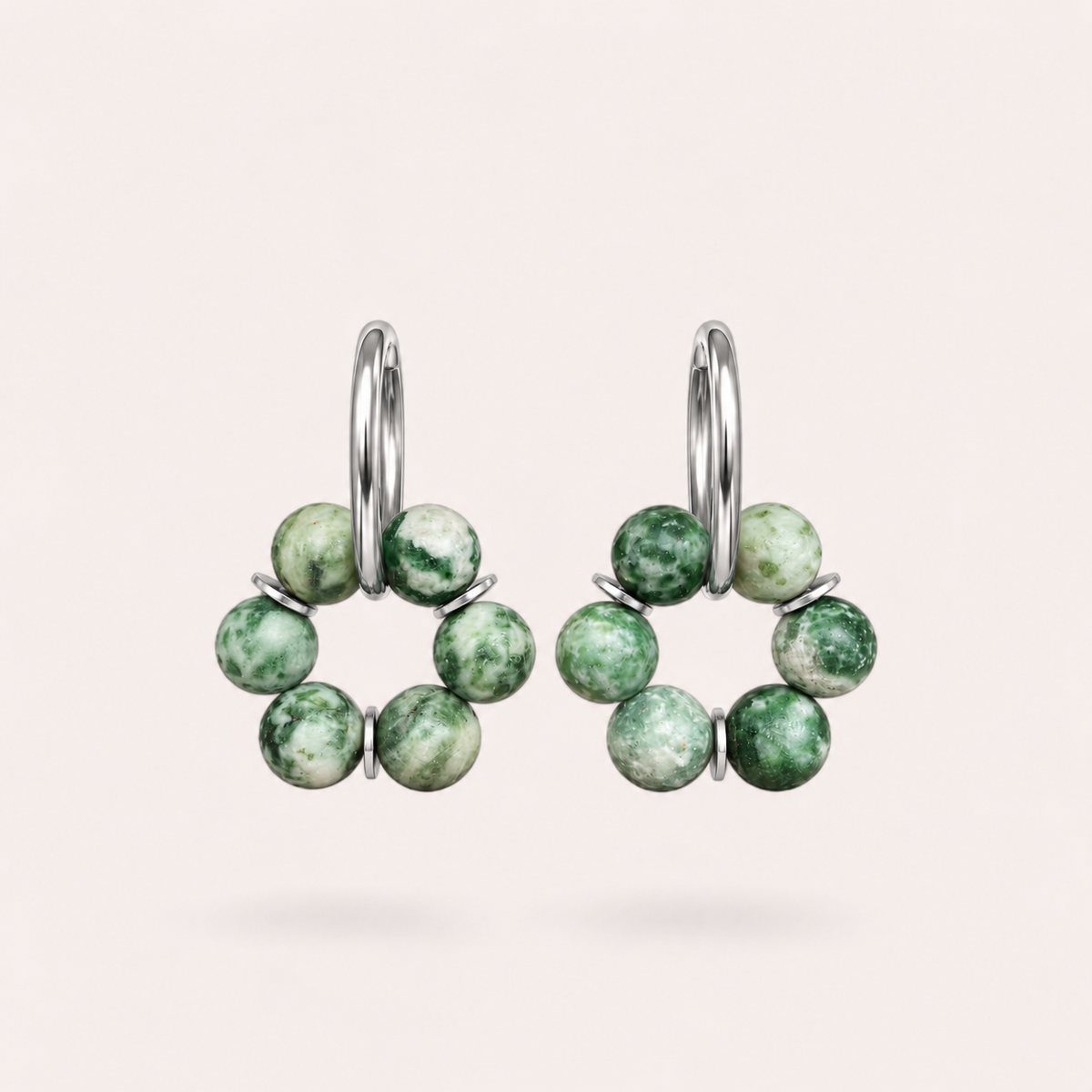 LES BOUCLES LISE - JASPE POINT VERT