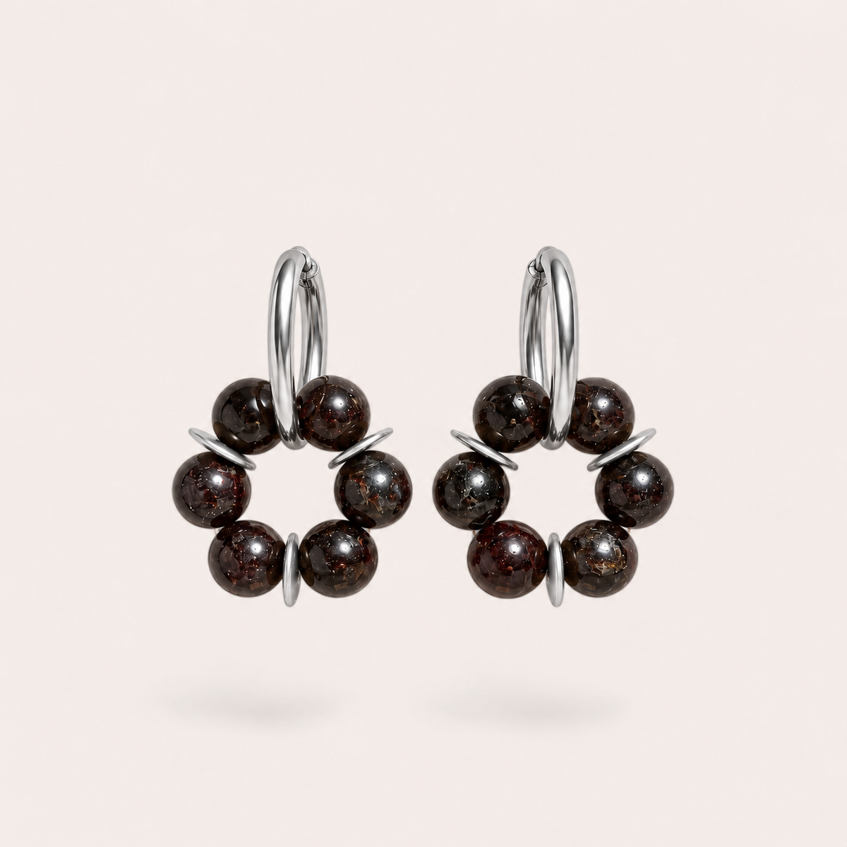 LES BOUCLES LISE - GRENAT NOIR