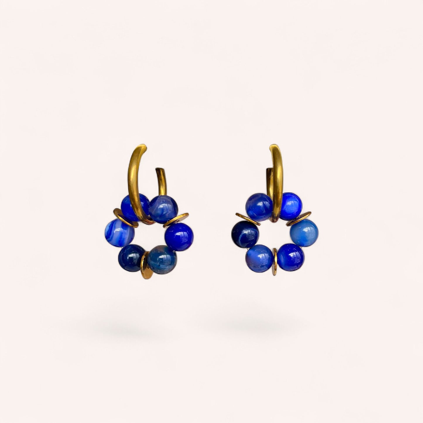 LES BOUCLES LISE - AGATE BLEU