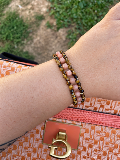 LE BRACELET JUDITH - OEIL DE TIGRE & CALCITE