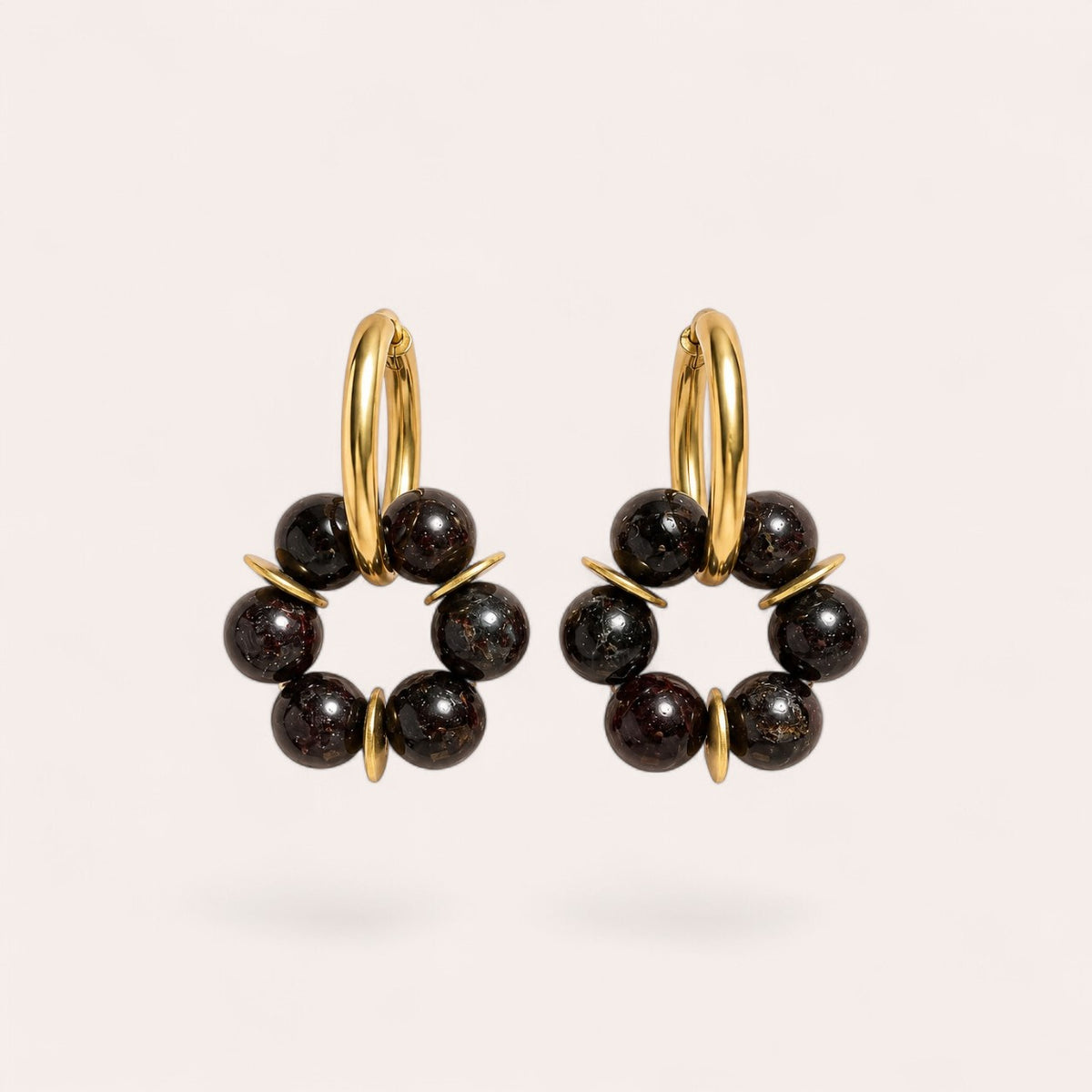 LES BOUCLES LISE - GRENAT NOIR