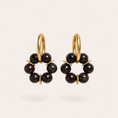 LES BOUCLES LISE - GRENAT NOIR