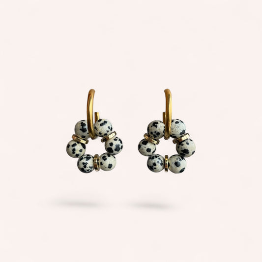 LES BOUCLES LISE - JASPE DALMATIEN