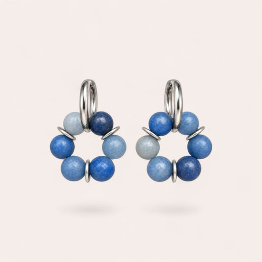 LES BOUCLES LISE - AVENTURINE BLEUE