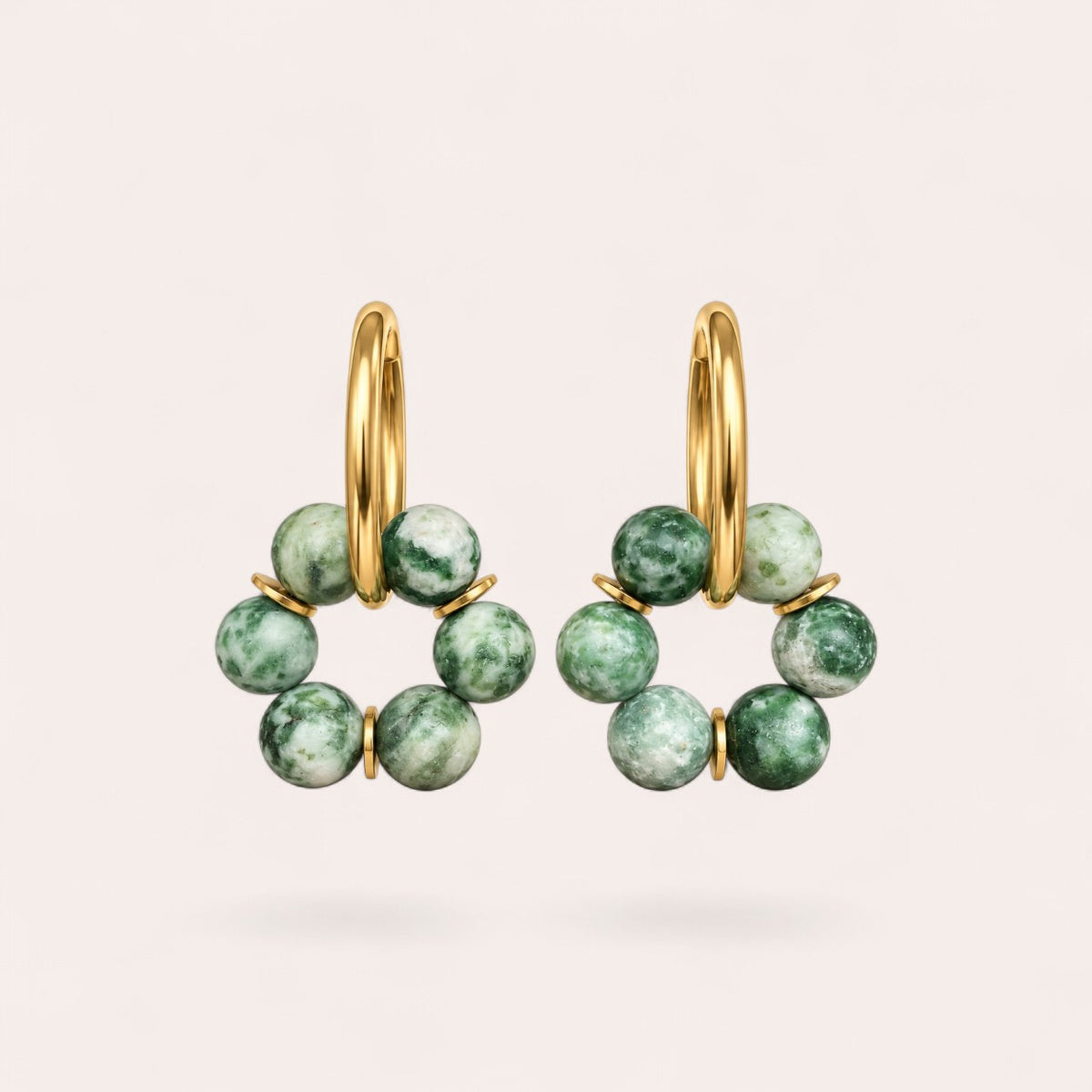 LES BOUCLES LISE - JASPE POINT VERT