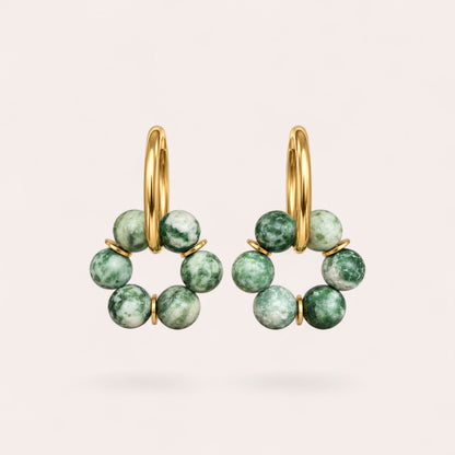LES BOUCLES LISE - JASPE POINT VERT