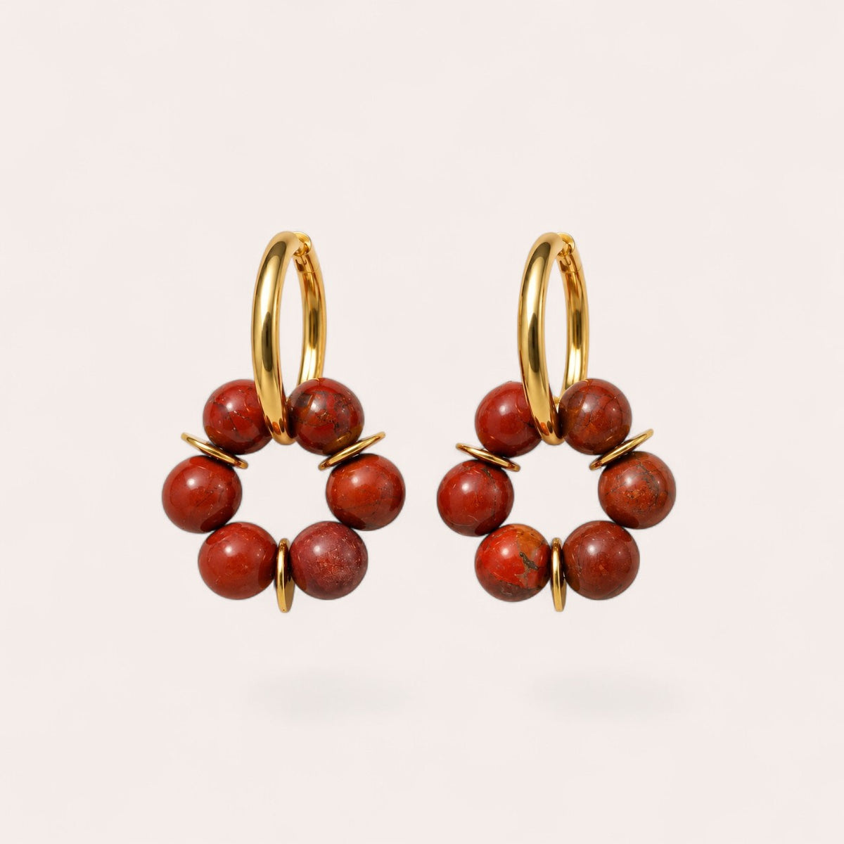 LES BOUCLES LISE - JASPE ROUGE