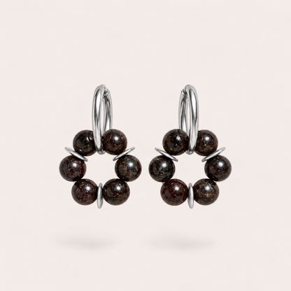 LES BOUCLES LISE - GRENAT NOIR