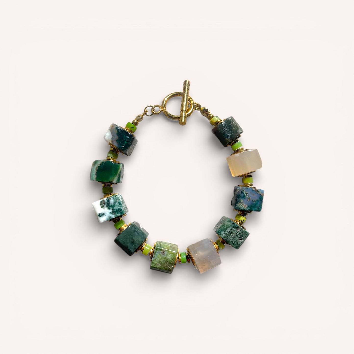LE BRACELET ANIA - Agate Mousse & Serpentine