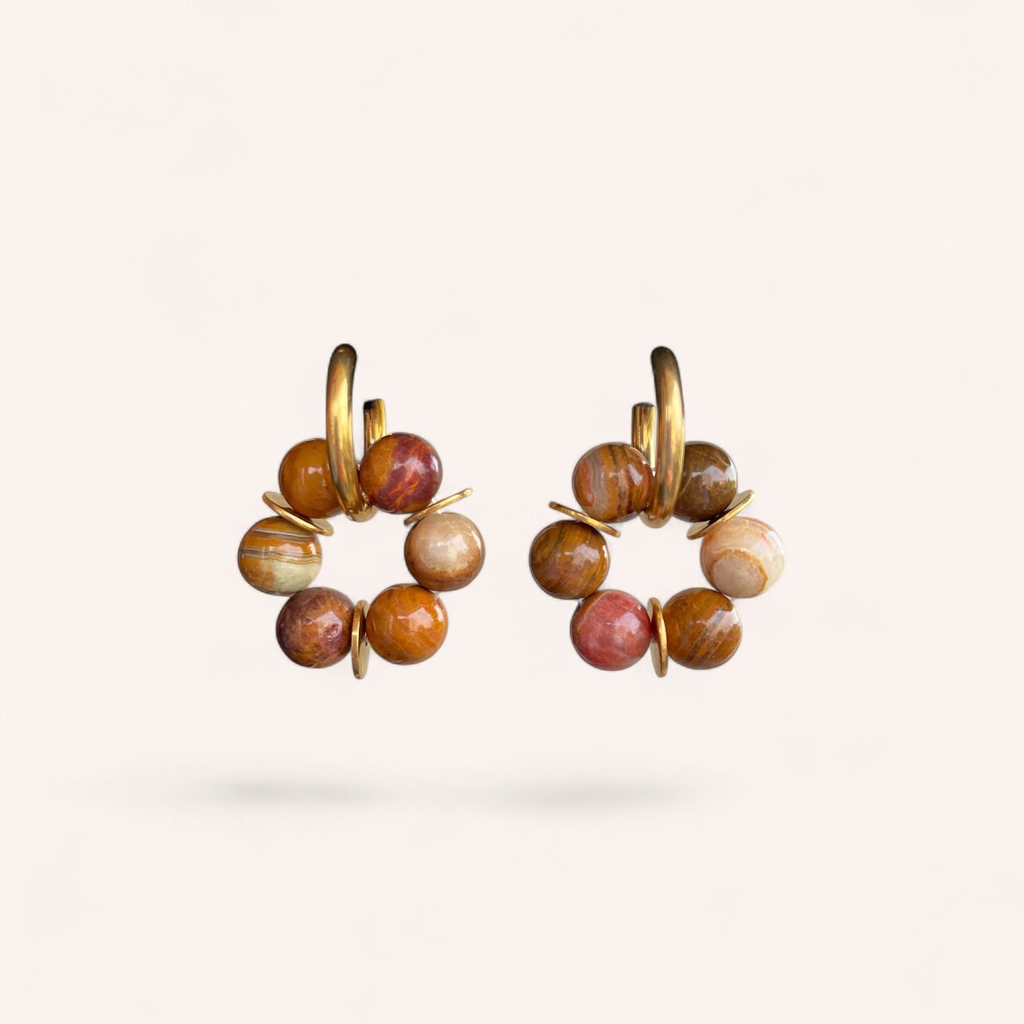 LES BOUCLES LISE - JASPE BOIS
